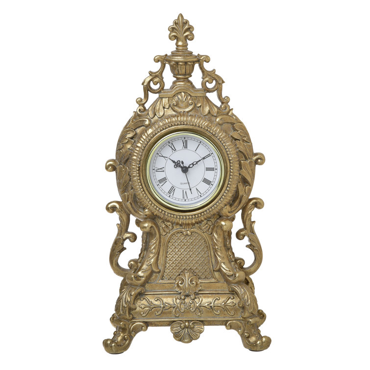 Latitude Vive Analog Electric Tabletop Clock in Gold Wayfair.co.uk